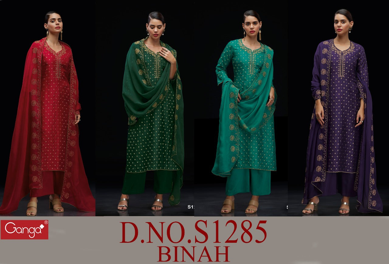 Binah 1285 Ganga Viscose Silk Plazzo Style Suits Wholesale Price