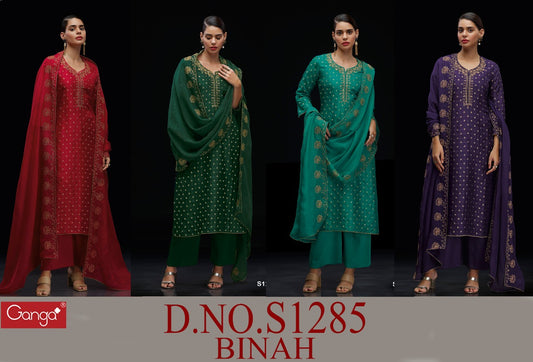Binah 1285 Ganga Viscose Silk Plazzo Style Suits Wholesale Price