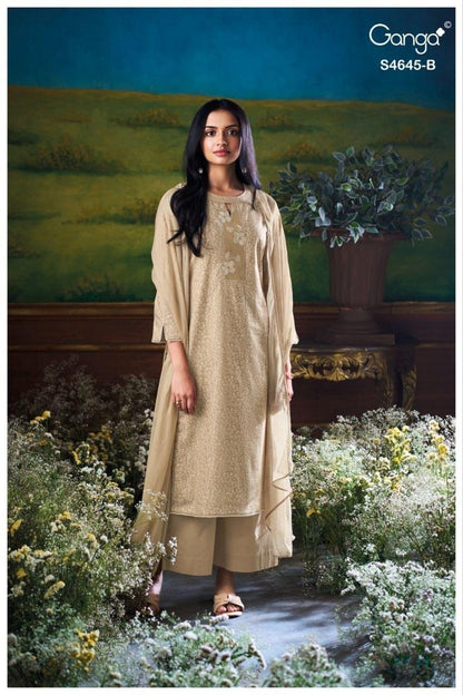 Binalee 4645 Ganga Cotton Plazzo Style Suits Wholesale Price