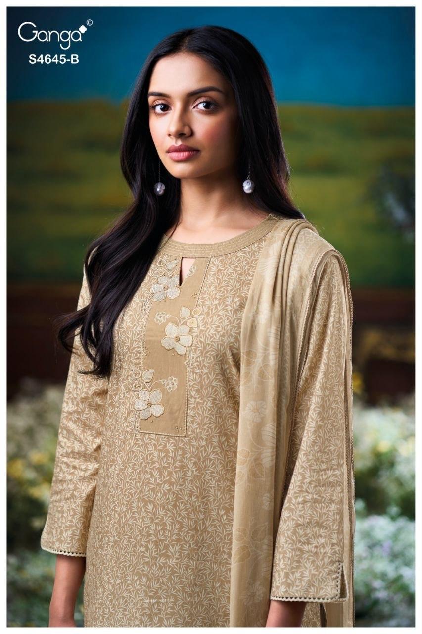 Binalee 4645 Ganga Cotton Plazzo Style Suits Wholesale Price