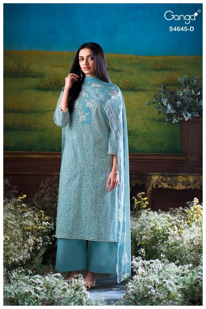 Binalee 4645 Ganga Cotton Plazzo Style Suits Wholesale Price