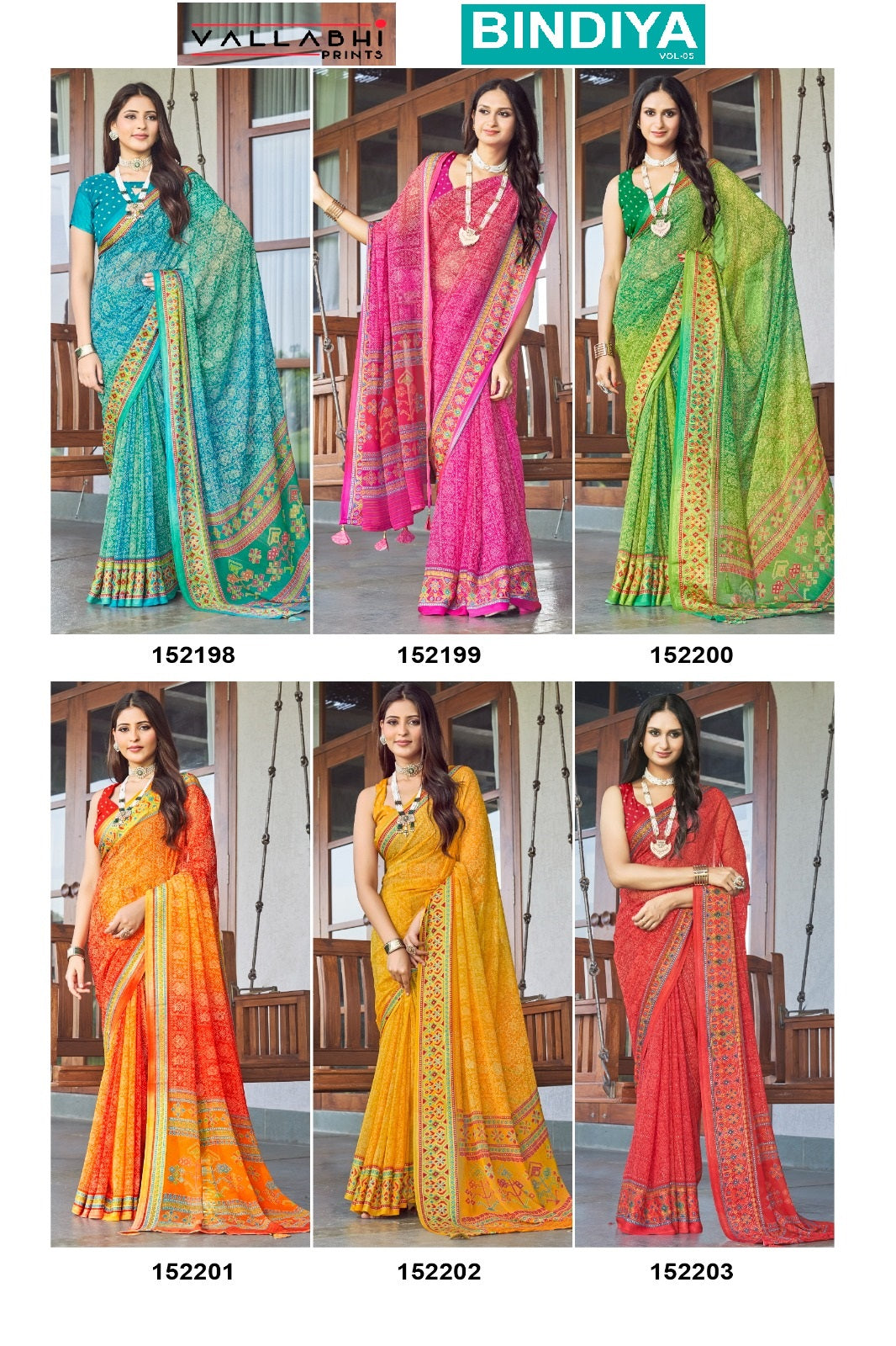 Bindiya Vol 5 Vallabhi Prints Moss Sarees Exporter Ahmedabad