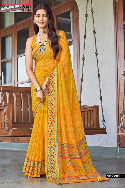 Bindiya Vol 5 Vallabhi Prints Moss Sarees Exporter Ahmedabad