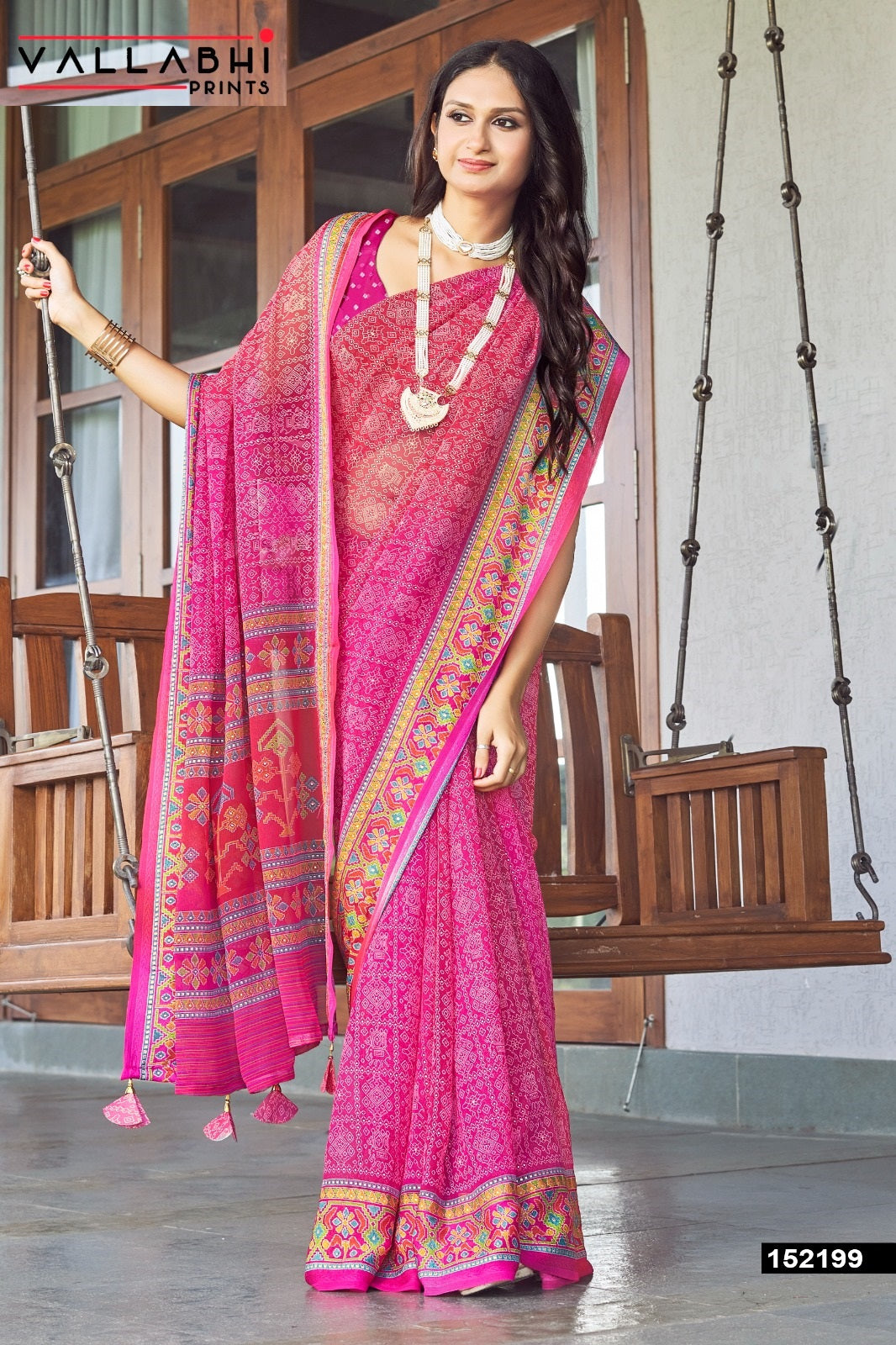 Bindiya Vol 5 Vallabhi Prints Moss Sarees Exporter Ahmedabad