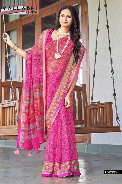Bindiya Vol 5 Vallabhi Prints Moss Sarees Exporter Ahmedabad