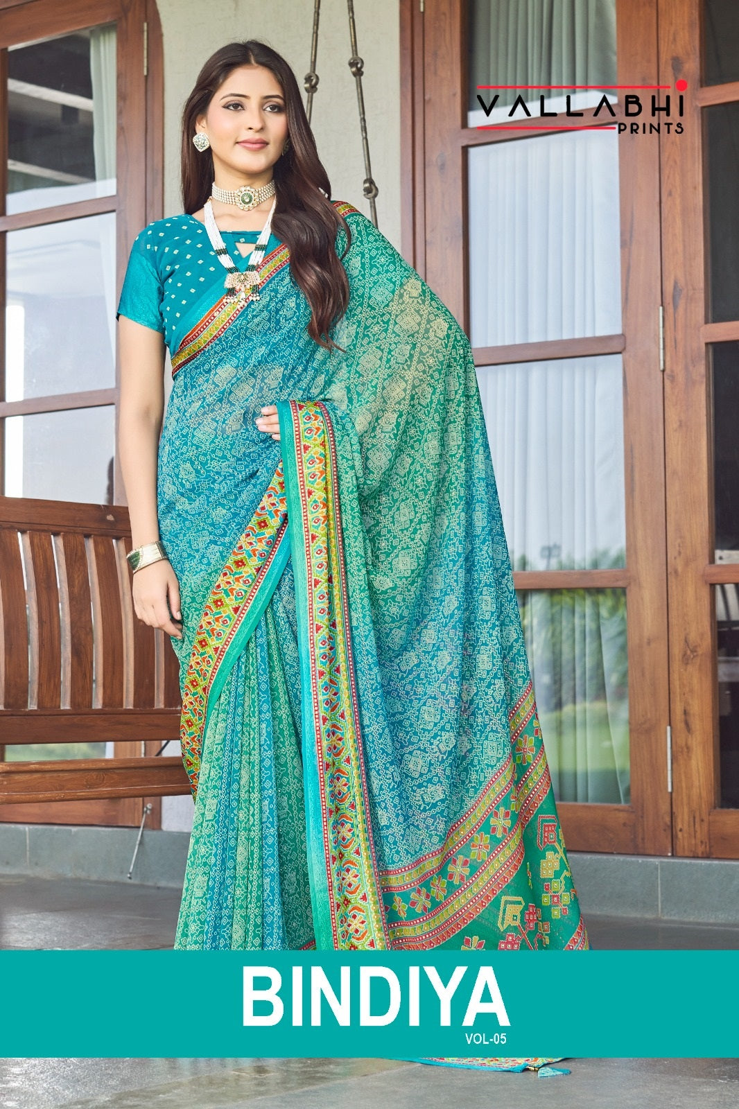 Bindiya Vol 5 Vallabhi Prints Moss Sarees Exporter Ahmedabad