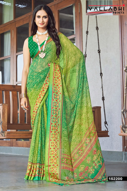 Bindiya Vol 5 Vallabhi Prints Moss Sarees Exporter Ahmedabad