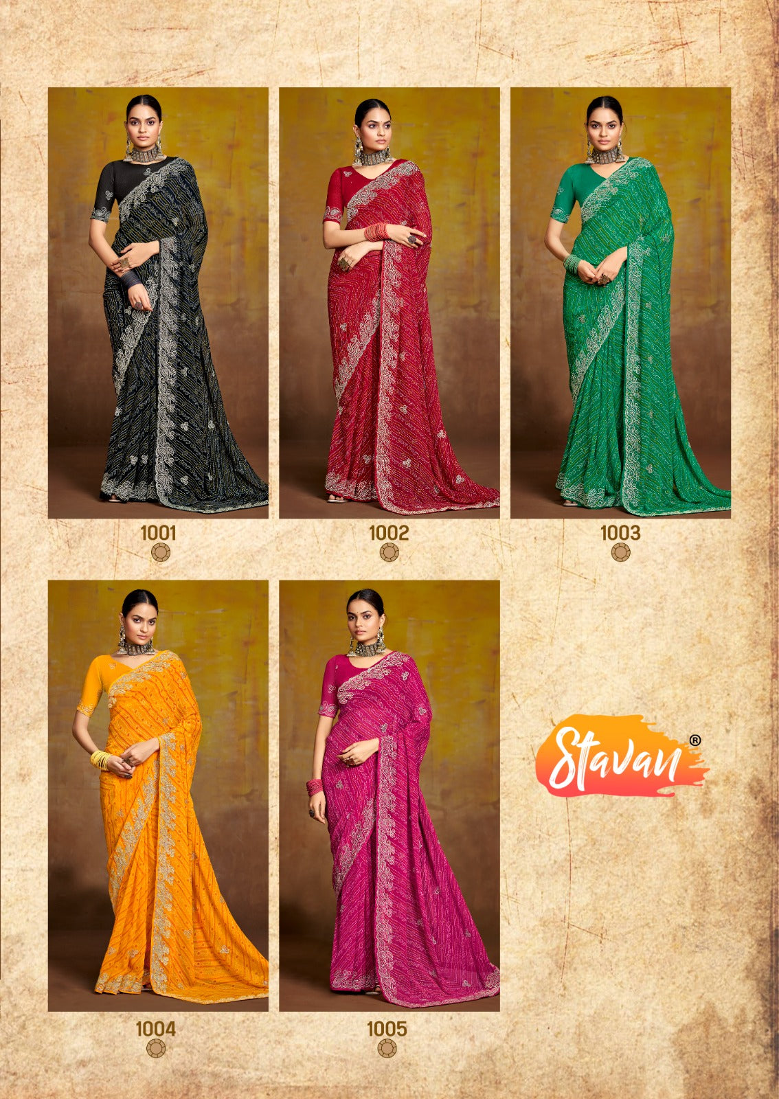 Bindni Stavan Georgette Sarees Wholesale Rate