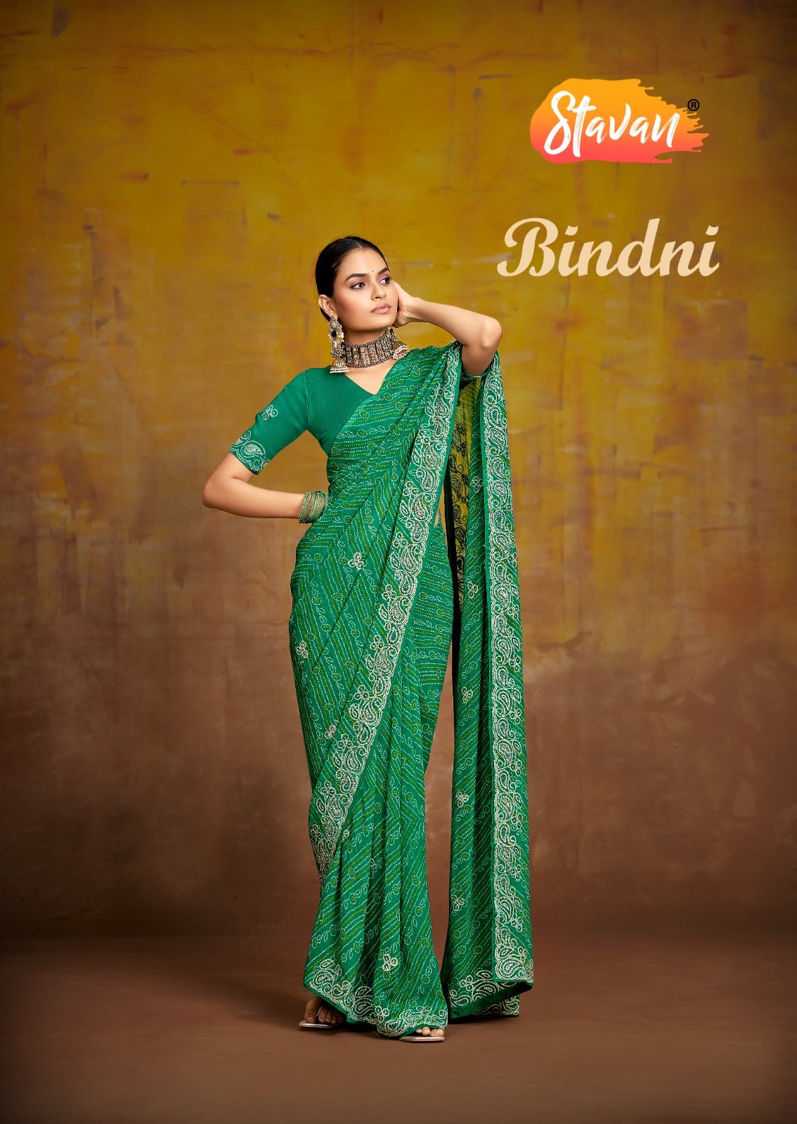 Bindni Stavan Georgette Sarees Wholesale Rate