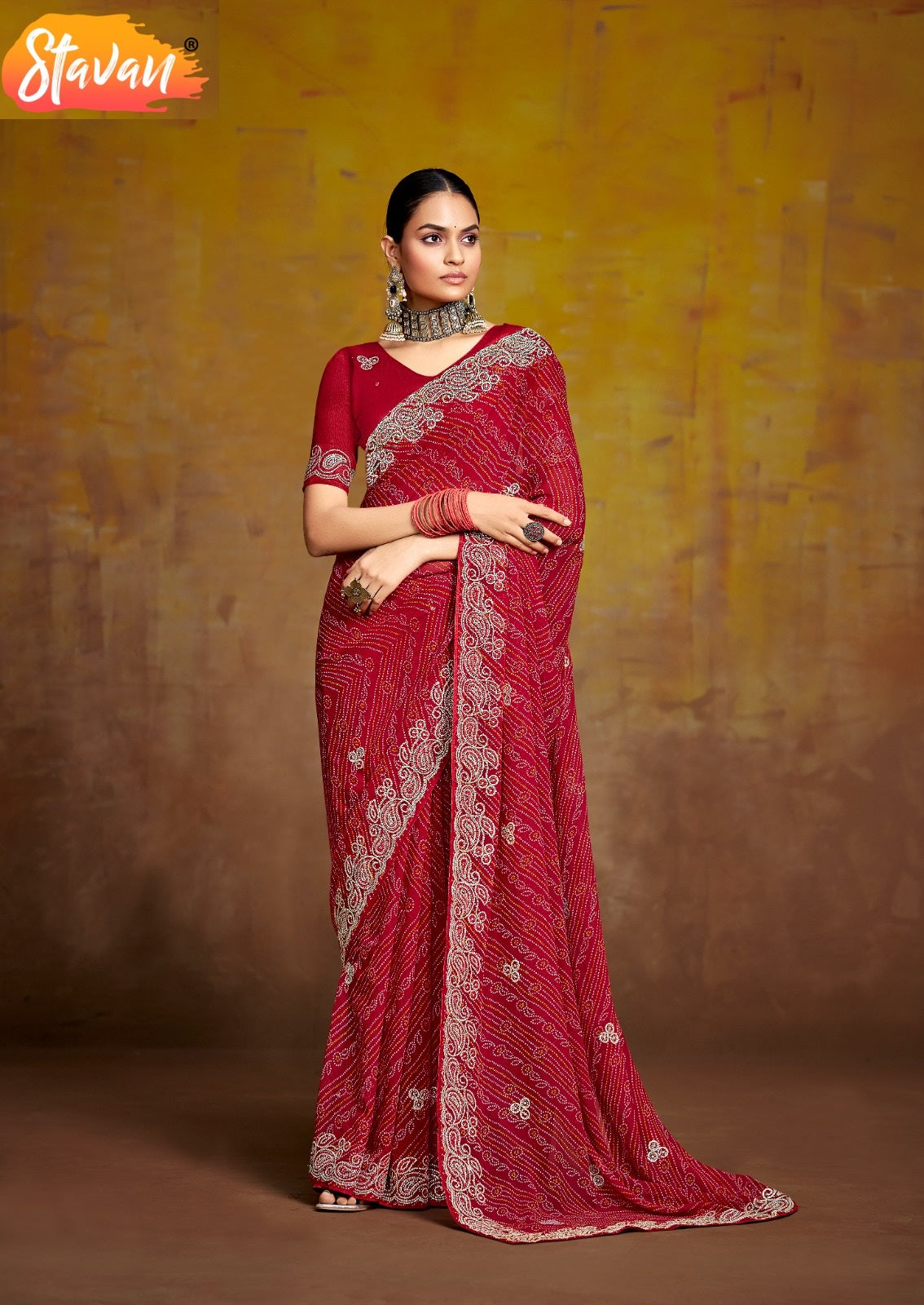 Bindni Stavan Georgette Sarees Wholesale Rate