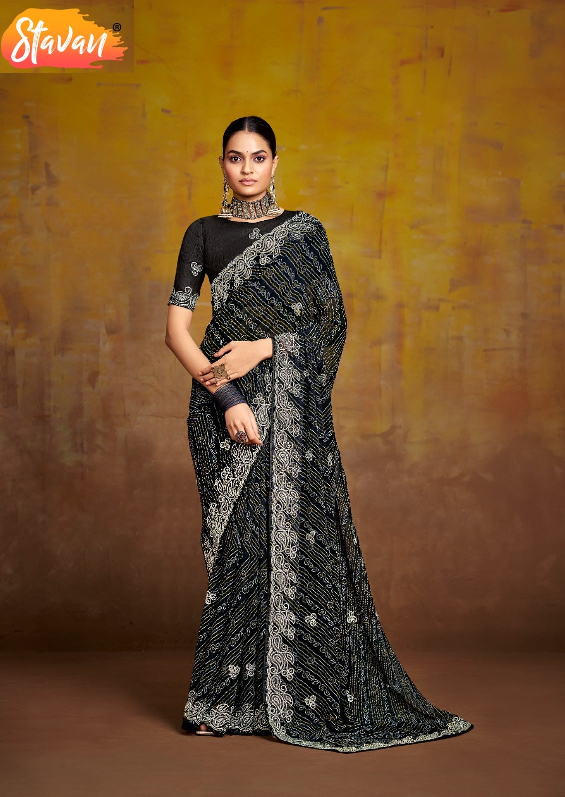 Bindni Stavan Georgette Sarees Wholesale Rate