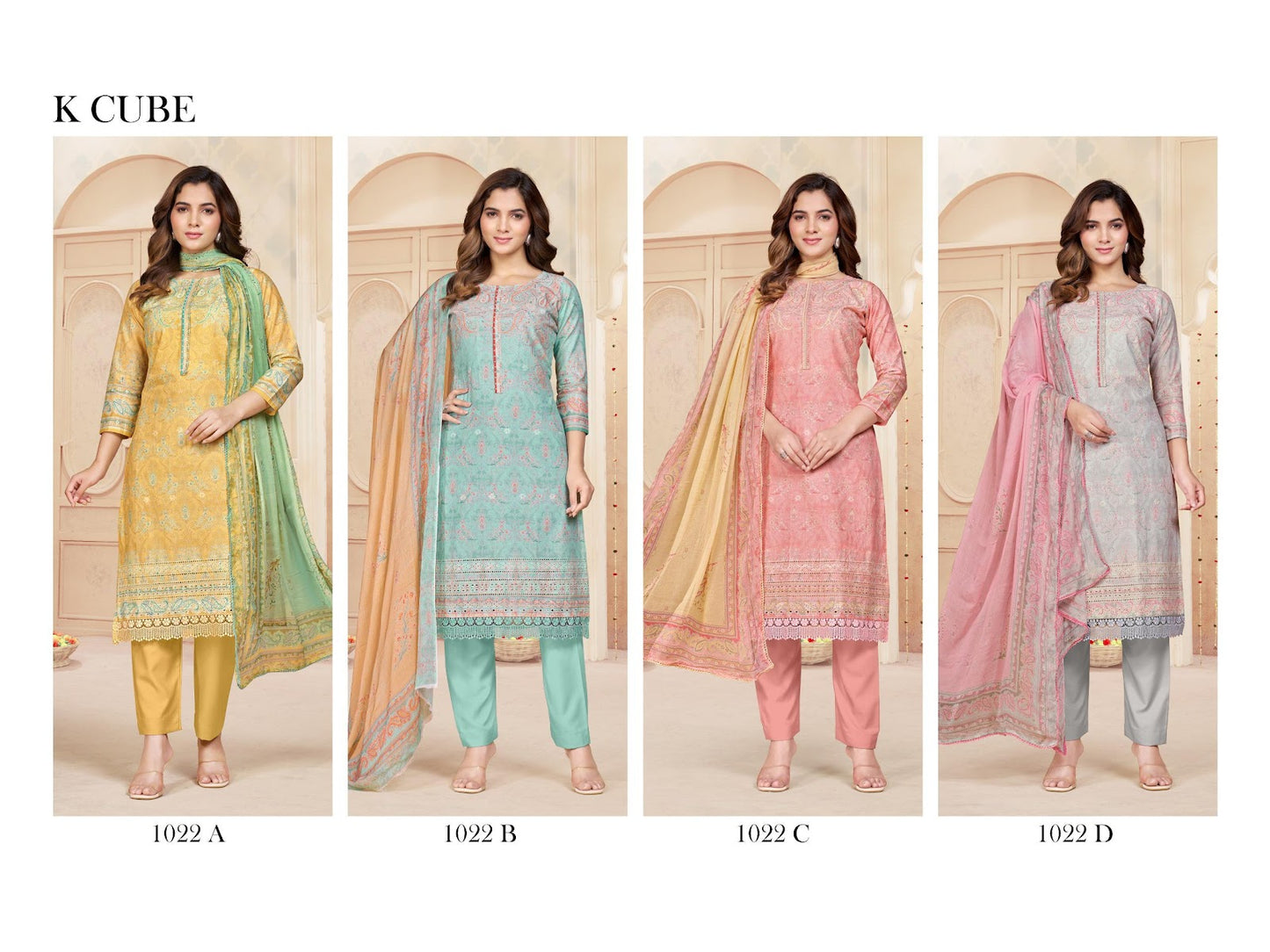 Bindu 1022 K Cube Cotton Pant Style Suits Manufacturer India