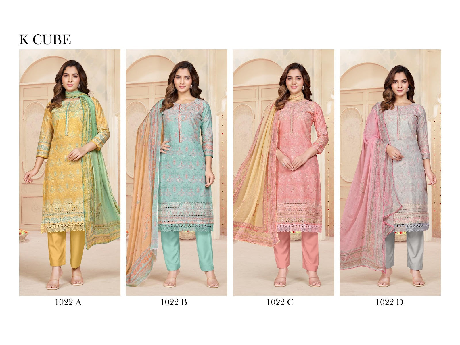 Bindu 1022 K Cube Cotton Pant Style Suits Manufacturer India