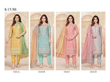 Bindu 1022 K Cube Cotton Pant Style Suits Manufacturer India