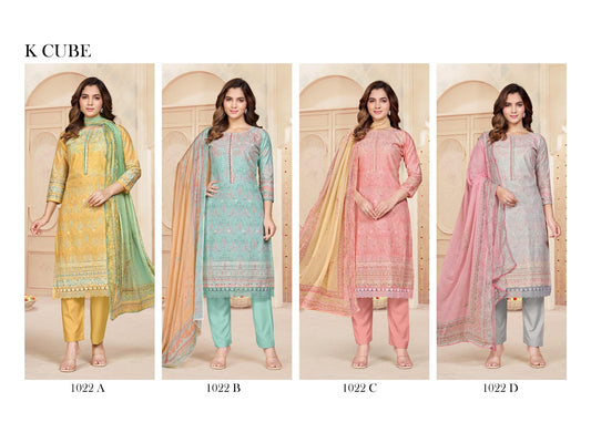 Bindu 1022 K Cube Cotton Pant Style Suits Manufacturer India