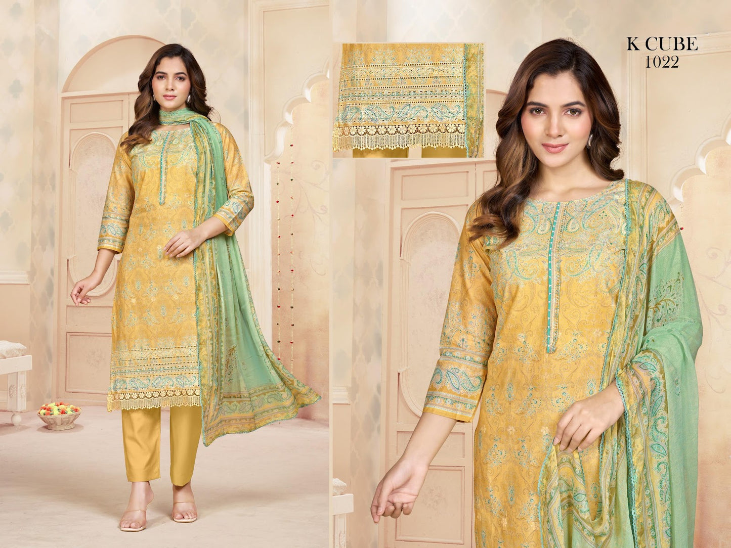 Bindu 1022 K Cube Cotton Pant Style Suits Manufacturer India
