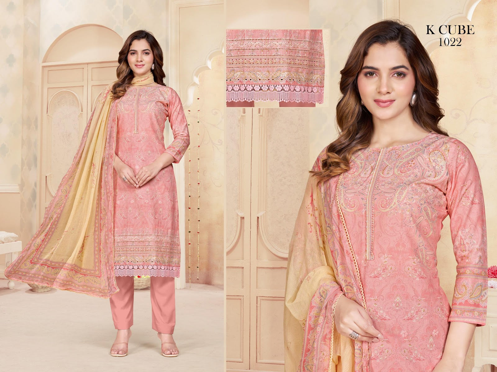Bindu 1022 K Cube Cotton Pant Style Suits Manufacturer India