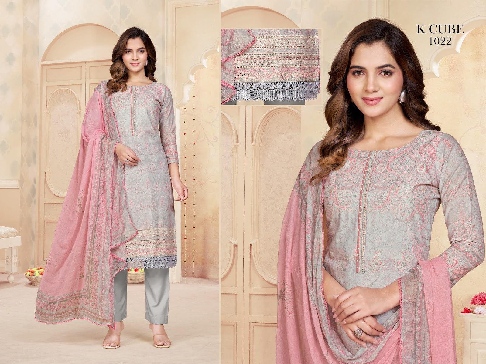 Bindu 1022 K Cube Cotton Pant Style Suits Manufacturer India