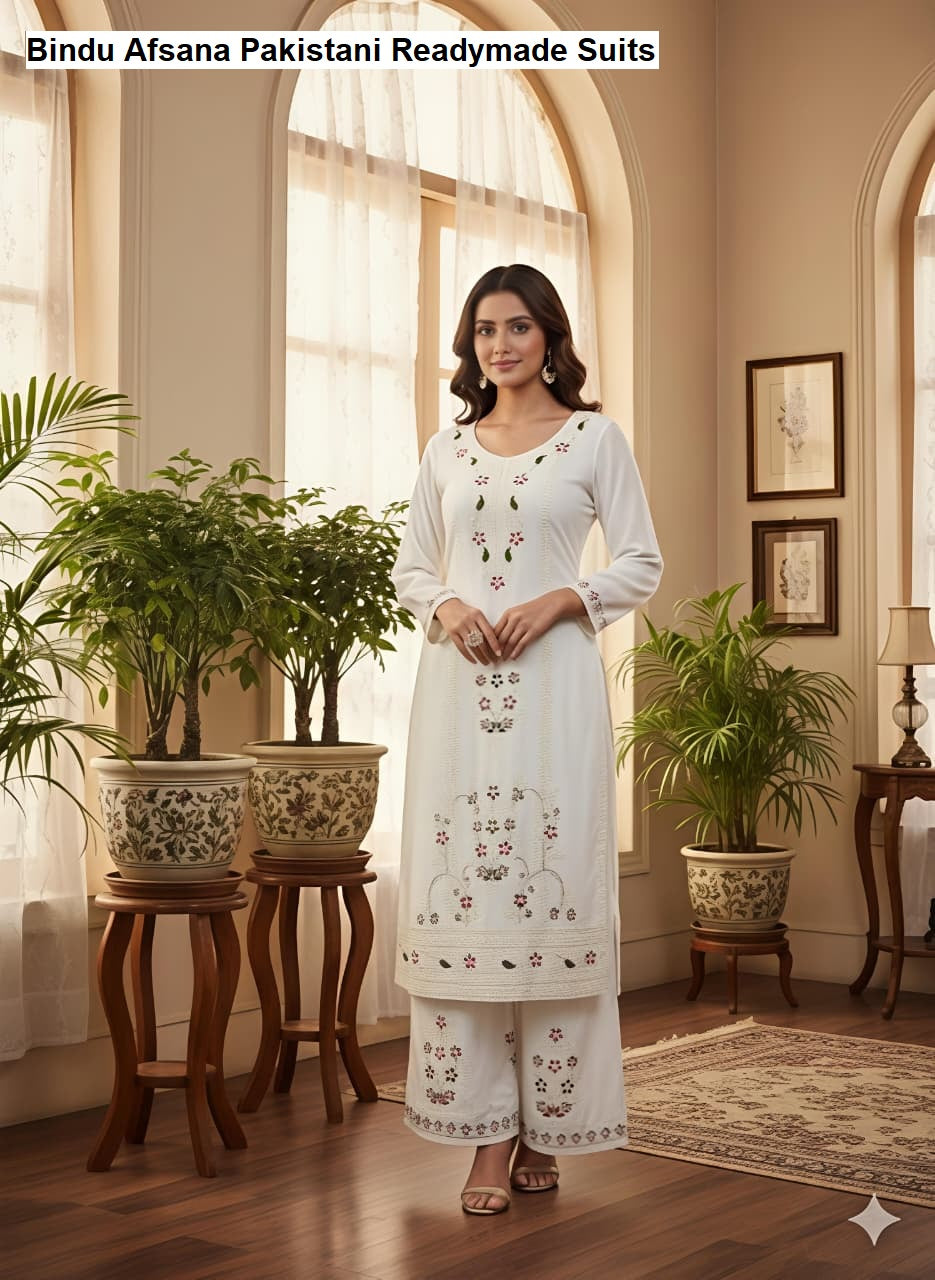 Bindu Afsana Viscose Reyon Pakistani Readymade Suits Supplier Gujarat