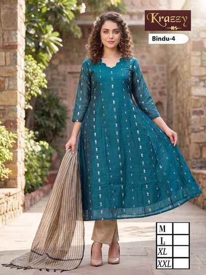 Bindu Krazzy Kanha Silk Readymade Anarkali Suits Wholesaler