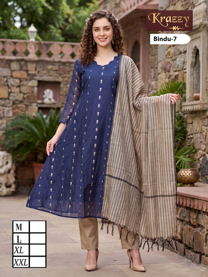 Bindu Krazzy Kanha Silk Readymade Anarkali Suits Wholesaler