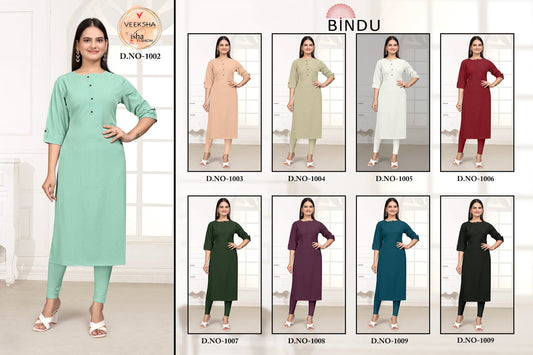 Bindu Veeksha Rayon Long Straight Kurti Exporter