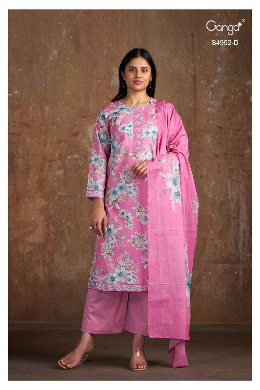 Binita S4952 Ganga Cotton Plazzo Style Suits Exporter Gujarat
