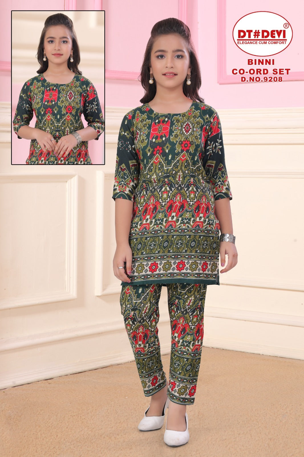 Binni Dn 9208 Dt Devi Rayon Girls Co Ord Set Exporter India