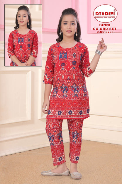 Binni Dn 9208 Dt Devi Rayon Girls Co Ord Set Exporter India