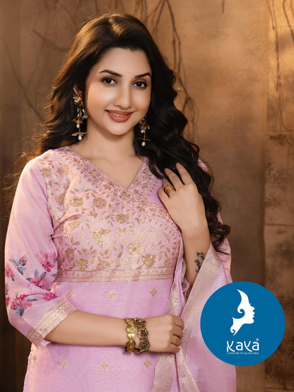 Binni Kaya Chanderi Readymade Pant Style Suits Wholesaler Ahmedabad