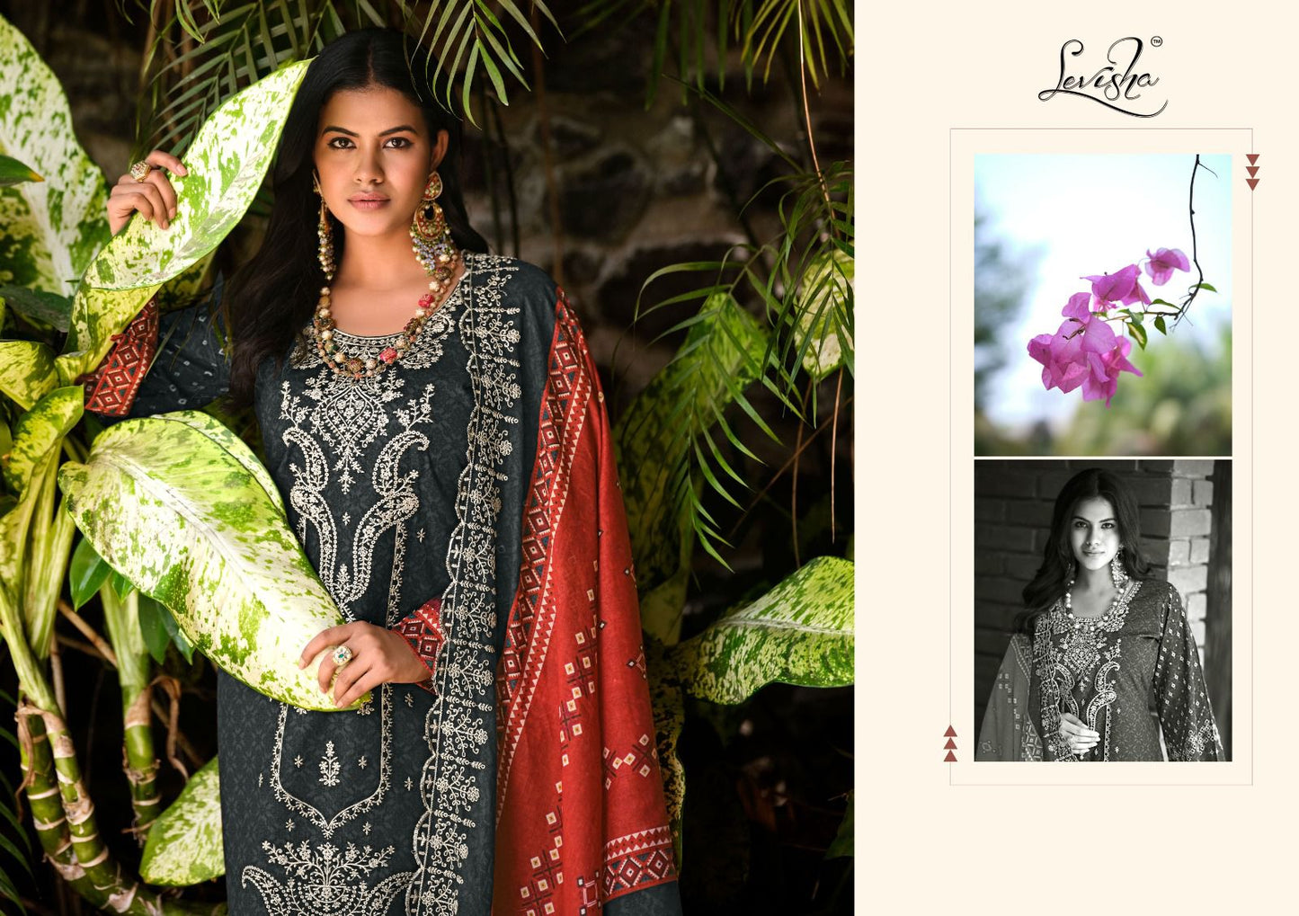 Binsaeed Levisha Cambric Cotton Karachi Salwar Suits