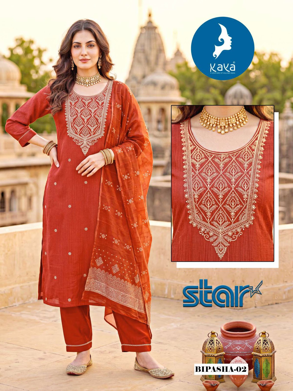 Bipasha Kaya Two Tone Readymade Pant Style Suits Exporter