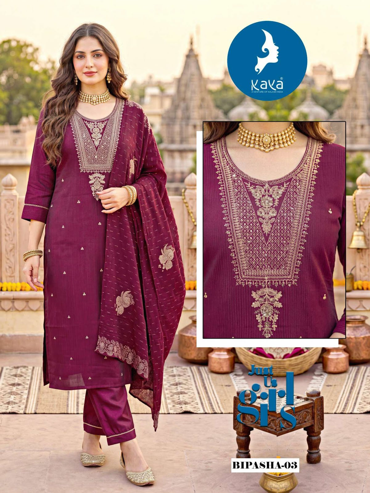 Bipasha Kaya Two Tone Readymade Pant Style Suits Exporter