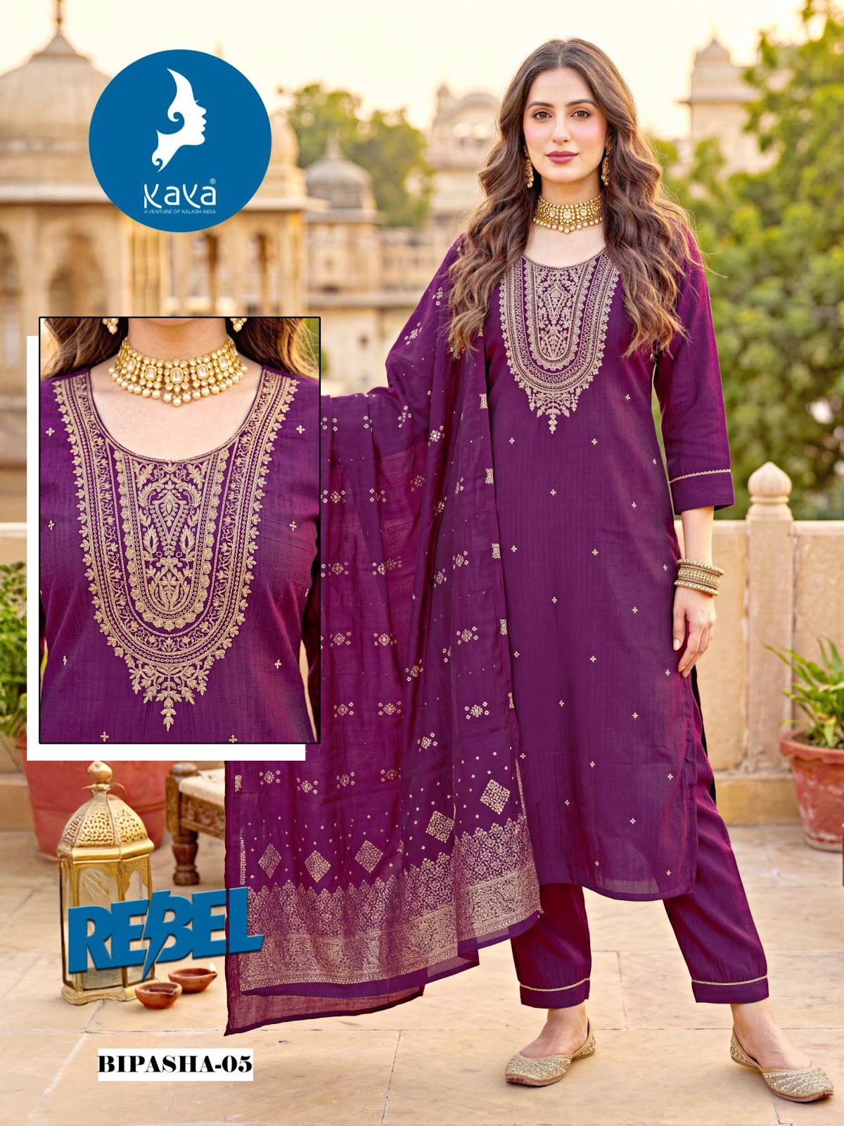 Bipasha Kaya Two Tone Readymade Pant Style Suits Exporter