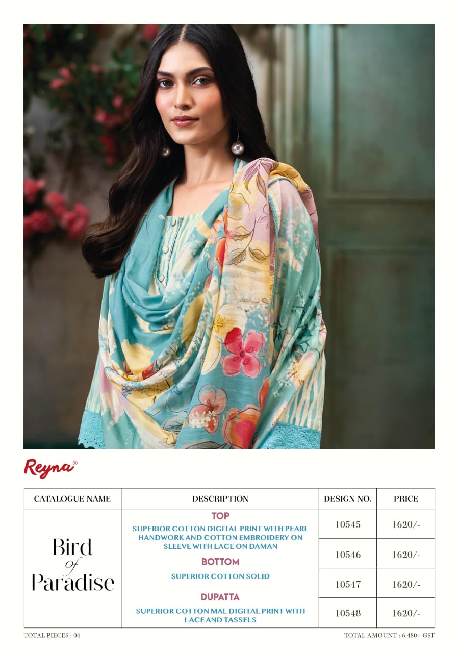 Bird Of Paradise Reyna Cotton Pant Style Suits Exporter India