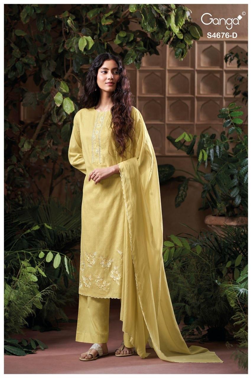 Bireva S4676 Ganga Bemberg Plazzo Style Suits Wholesale Price