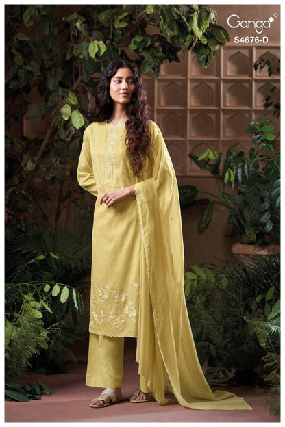 Bireva S4676 Ganga Bemberg Plazzo Style Suits Wholesale Price