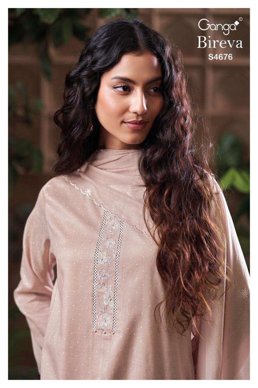 Bireva S4676 Ganga Bemberg Plazzo Style Suits Wholesale Price