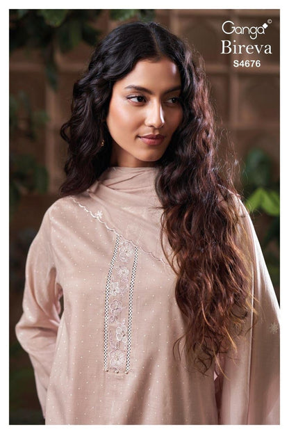 Bireva S4676 Ganga Bemberg Plazzo Style Suits Wholesale Price