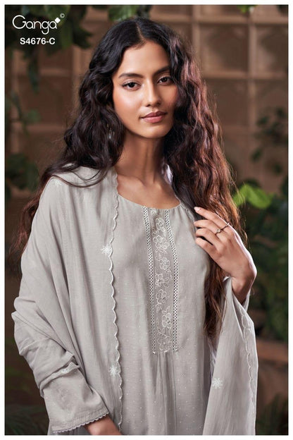 Bireva S4676 Ganga Bemberg Plazzo Style Suits Wholesale Price