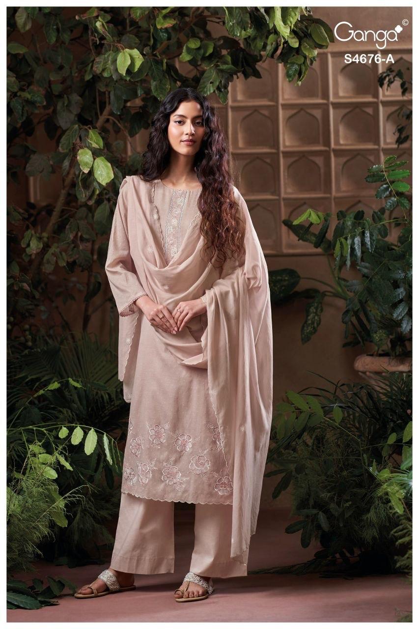 Bireva S4676 Ganga Bemberg Plazzo Style Suits Wholesale Price