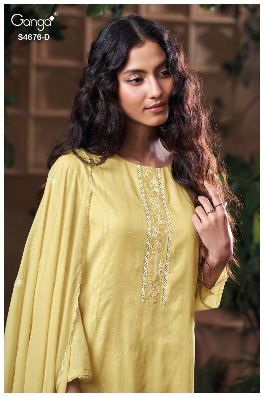 Bireva S4676 Ganga Bemberg Plazzo Style Suits Wholesale Price