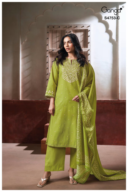 Bireya 4753 Ganga Cotton Plazzo Style Suits Wholesaler India