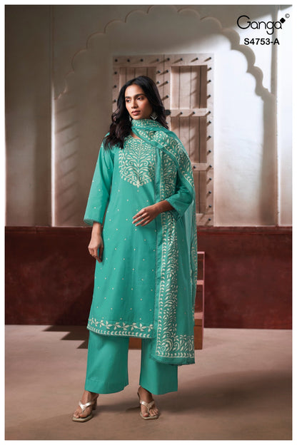 Bireya 4753 Ganga Cotton Plazzo Style Suits Wholesaler India