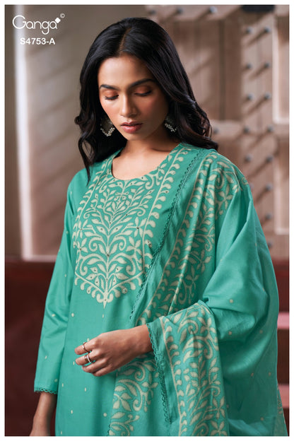 Bireya 4753 Ganga Cotton Plazzo Style Suits Wholesaler India