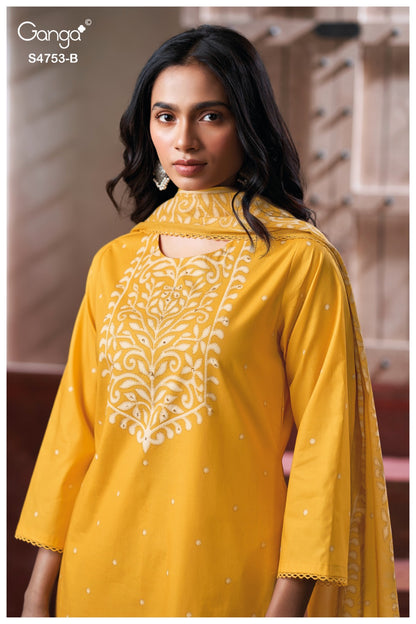 Bireya 4753 Ganga Cotton Plazzo Style Suits Wholesaler India