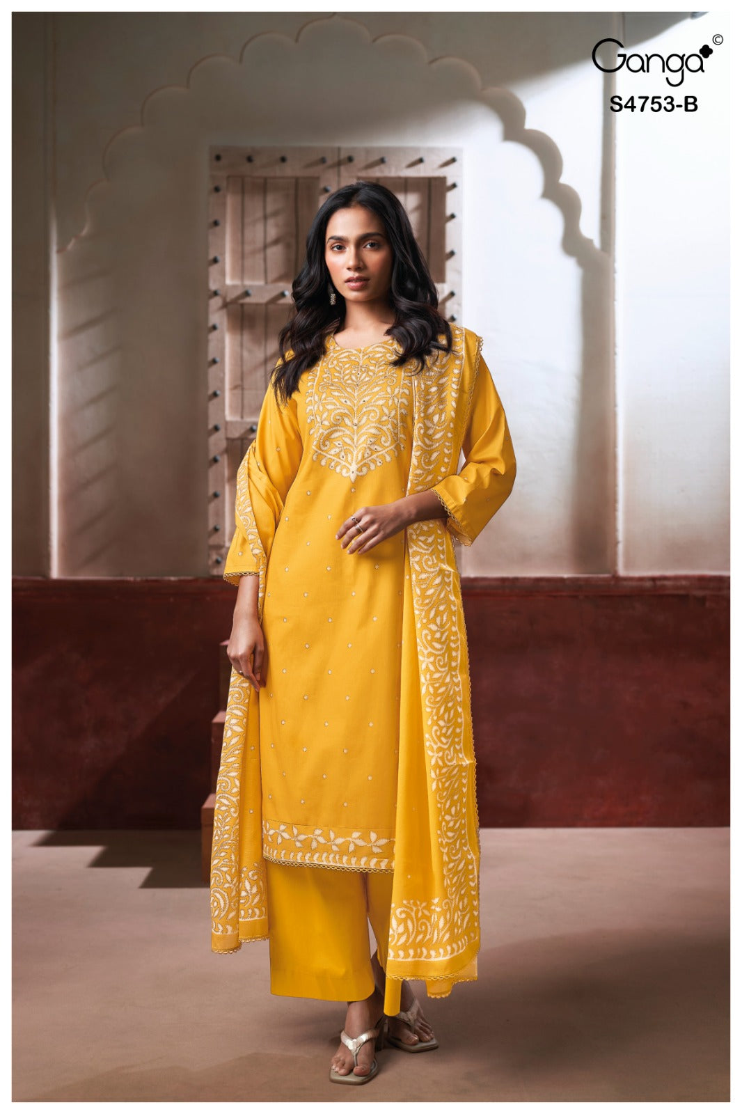 Bireya 4753 Ganga Cotton Plazzo Style Suits Wholesaler India