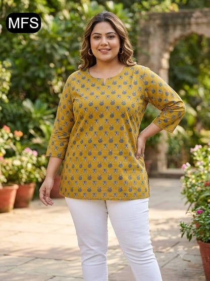 Bis Size 080726 Mfs Cotton Short Kurtis Exporter