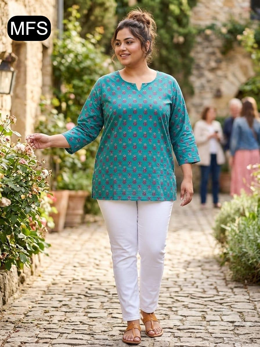 Bis Size 080726 Mfs Cotton Short Kurtis Exporter