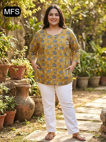 Bis Size 080726 Mfs Cotton Short Kurtis Exporter